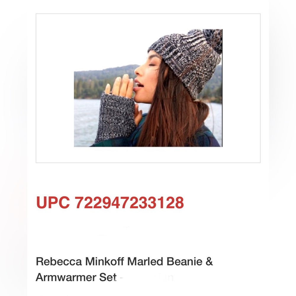 NWT . . .  Rebecca Minkoff Marled Beanie & Arm Warmer 2pc-Set